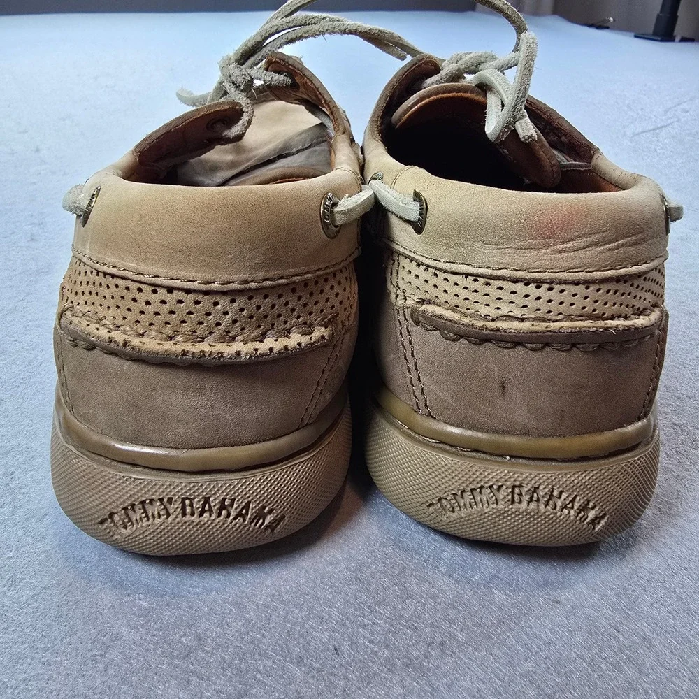 Tommy Bahama Boat Shoes Clove Brown Leather Moc Toe Deck Shoes TB-238 Size 7M
